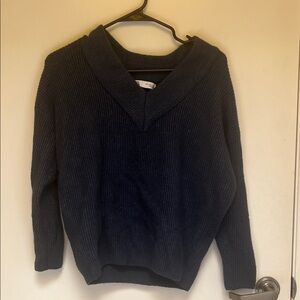 Zara women  Deep Blue V-Neck Sweater